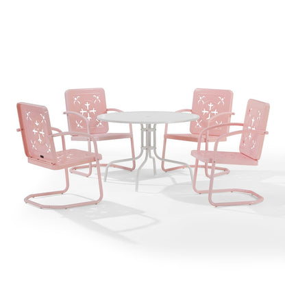 Azalea 5-Piece Round Retro Outdoor Dining Set - Table & 4 Chairs
