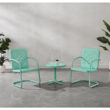 Azalea 3-Piece Retro Outdoor Chair Set - Side Table & 2 Chairs