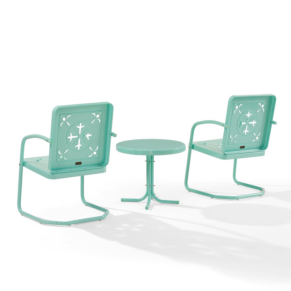 Azalea 3-Piece Retro Outdoor Chair Set - Side Table & 2 Chairs