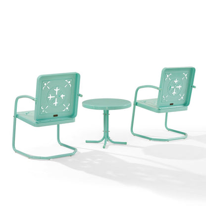 Azalea 3-Piece Retro Outdoor Chair Set - Side Table & 2 Chairs