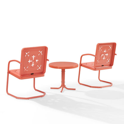 Azalea 3-Piece Retro Outdoor Chair Set - Side Table & 2 Chairs