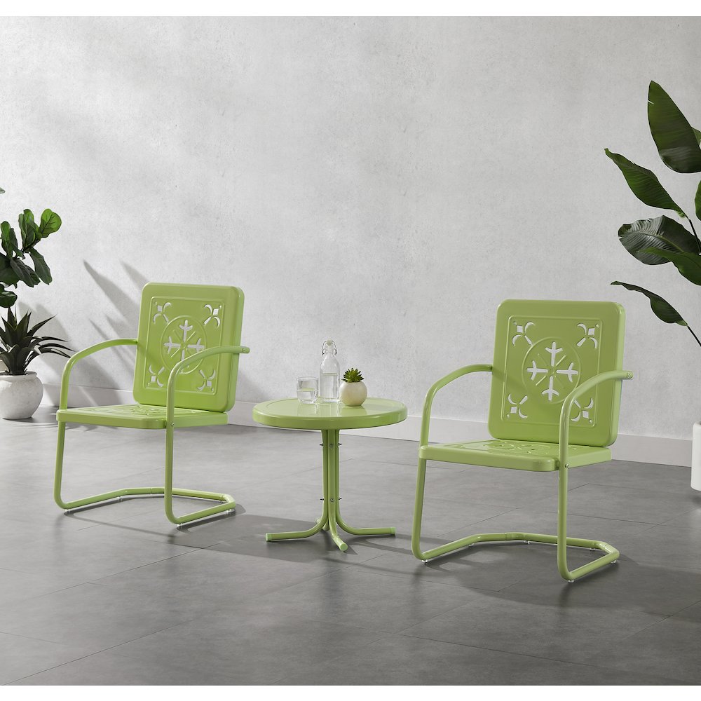 Azalea 3-Piece Retro Outdoor Chair Set - Side Table & 2 Chairs