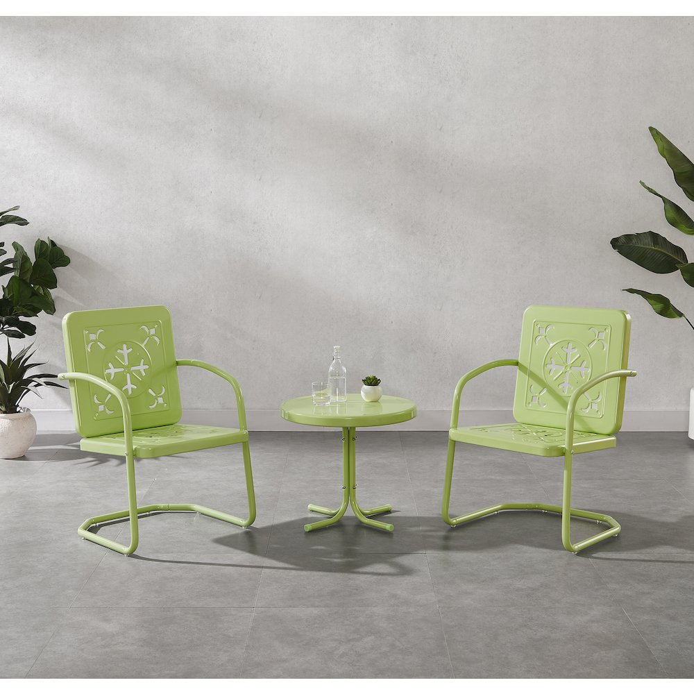 Azalea 3-Piece Retro Outdoor Chair Set - Side Table & 2 Chairs