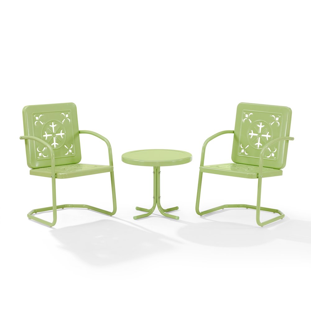 Azalea 3-Piece Retro Outdoor Chair Set - Side Table & 2 Chairs