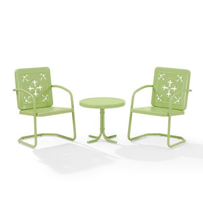 Azalea 3-Piece Retro Outdoor Chair Set - Side Table & 2 Chairs
