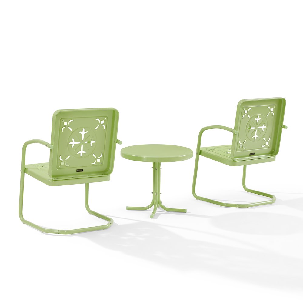 Azalea 3-Piece Retro Outdoor Chair Set - Side Table & 2 Chairs
