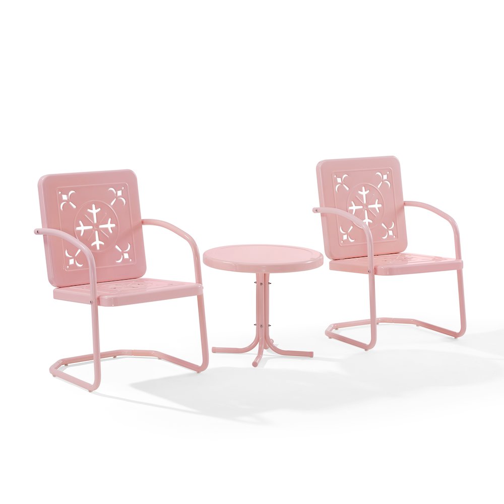 Azalea 3-Piece Retro Outdoor Chair Set - Side Table & 2 Chairs
