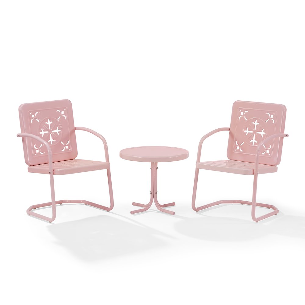 Azalea 3-Piece Retro Outdoor Chair Set - Side Table & 2 Chairs