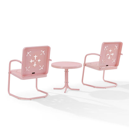 Azalea 3-Piece Retro Outdoor Chair Set - Side Table & 2 Chairs