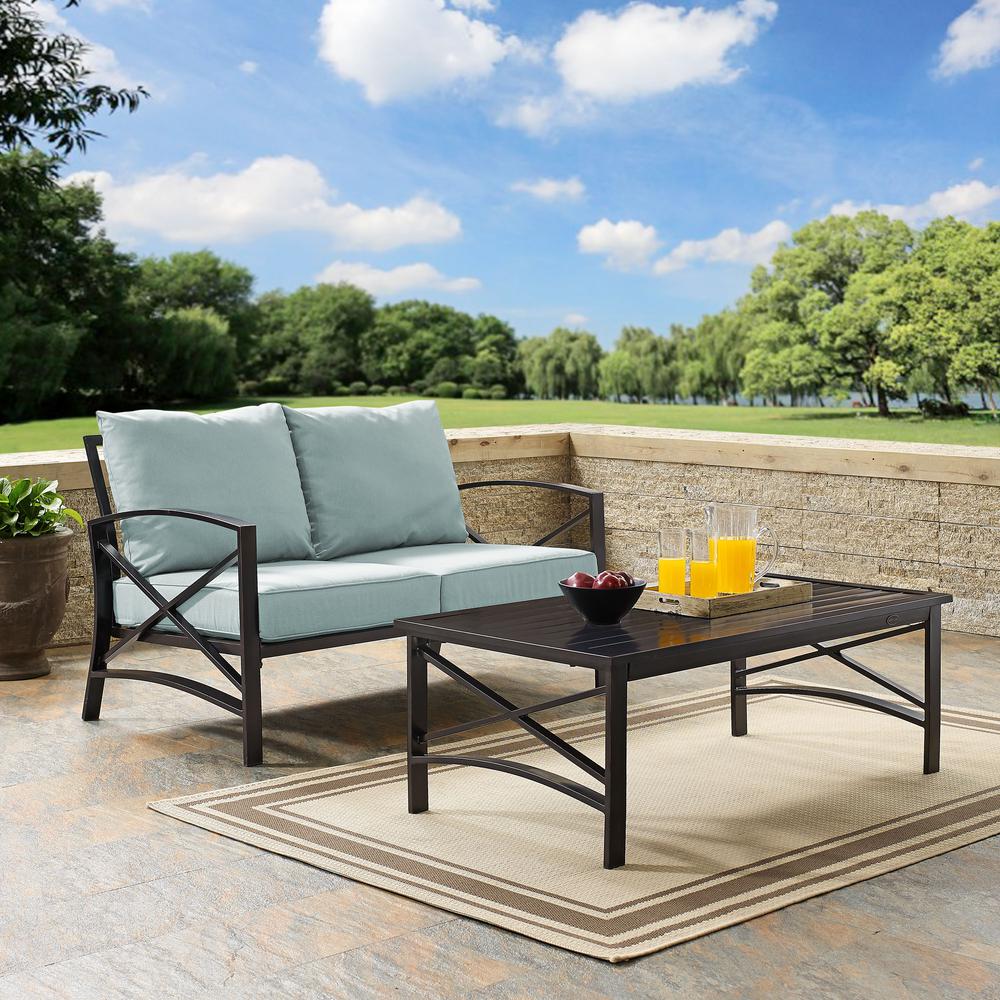 Kaplan 2Pc Outdoor Loveseat Patio Furniture Set - Loveseat & Coffee Table