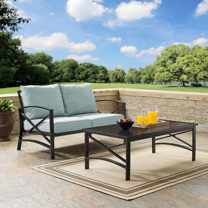 Kaplan 2Pc Outdoor Loveseat Patio Furniture Set - Loveseat & Coffee Table