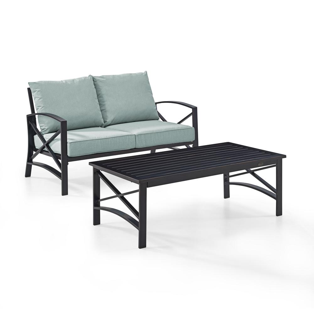 Kaplan 2Pc Outdoor Loveseat Patio Furniture Set - Loveseat & Coffee Table