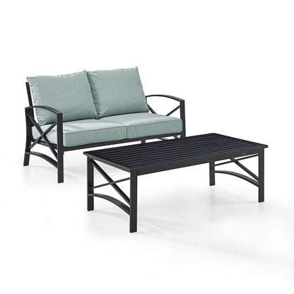 Kaplan 2Pc Outdoor Loveseat Patio Furniture Set - Loveseat & Coffee Table