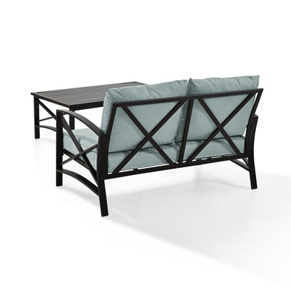 Kaplan 2Pc Outdoor Loveseat Patio Furniture Set - Loveseat & Coffee Table