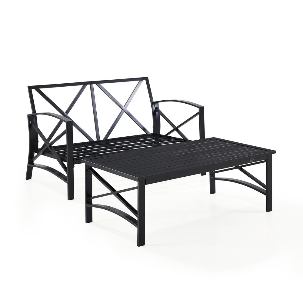 Kaplan 2Pc Outdoor Loveseat Patio Furniture Set - Loveseat & Coffee Table