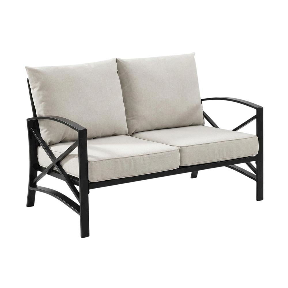 3-Piece Outdoor Patio Furniture Set with Loveseat and 2 Chairs in Bronze Finish