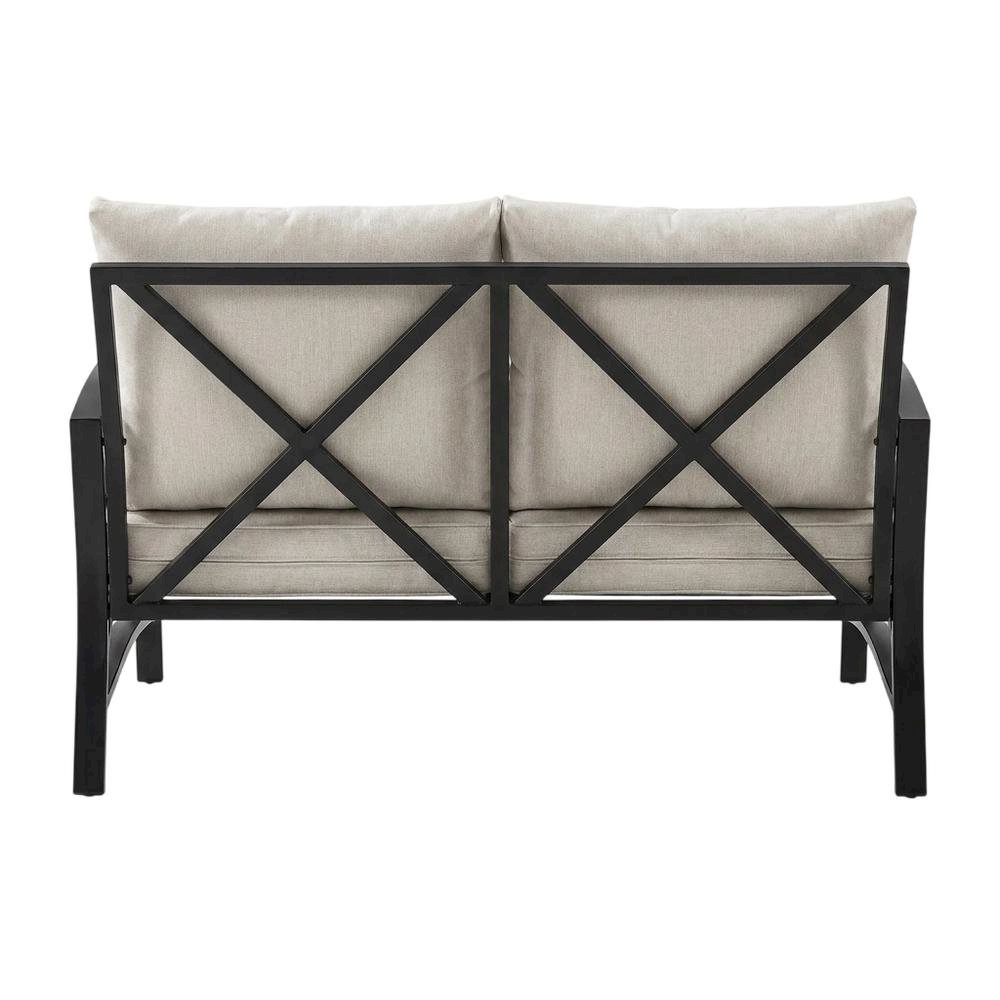 3-Piece Outdoor Patio Furniture Set with Loveseat and 2 Chairs in Bronze Finish