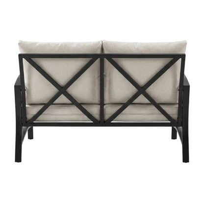 3-Piece Outdoor Patio Furniture Set with Loveseat and 2 Chairs in Bronze Finish