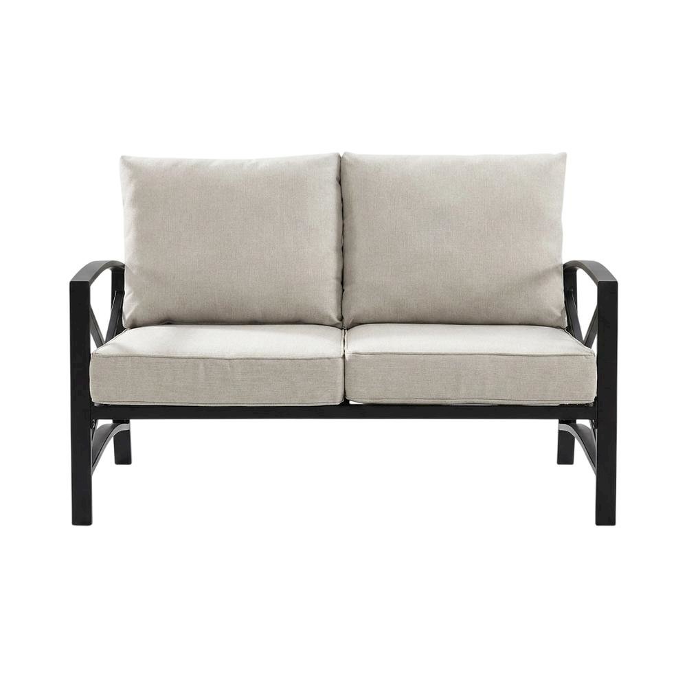3-Piece Outdoor Patio Furniture Set with Loveseat and 2 Chairs in Bronze Finish
