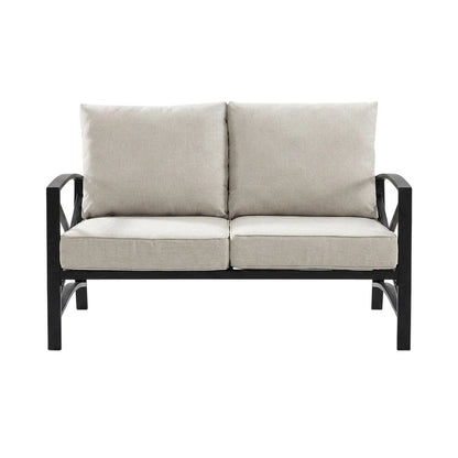 3-Piece Outdoor Patio Furniture Set with Loveseat and 2 Chairs in Bronze Finish
