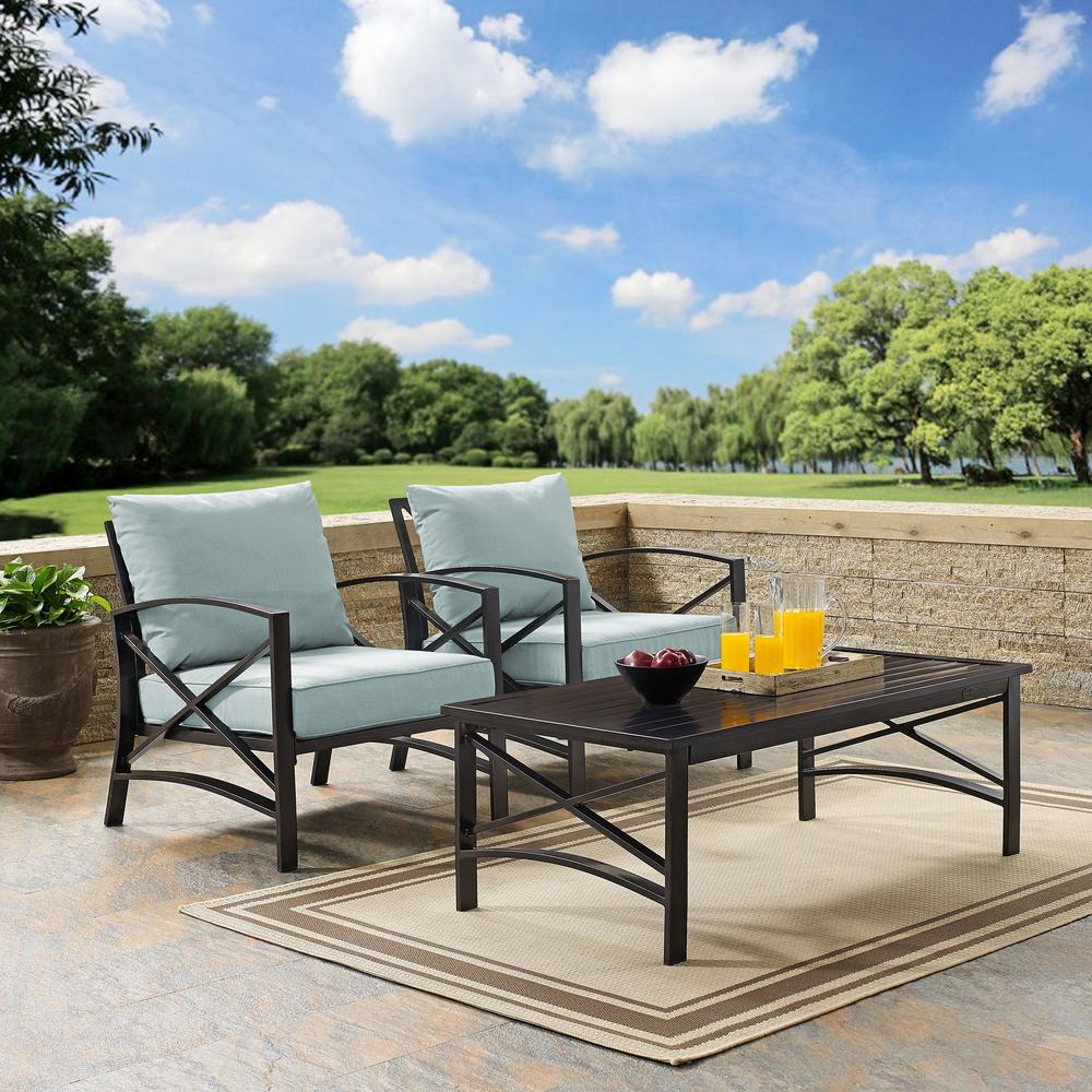 Kaplan 3Pc Outdoor Chair Set - Coffee Table & 2 Chairs