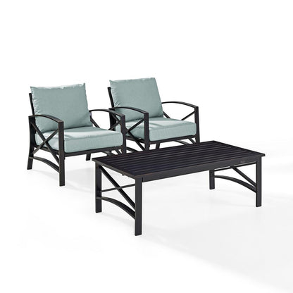 Kaplan 3Pc Outdoor Chair Set - Coffee Table & 2 Chairs