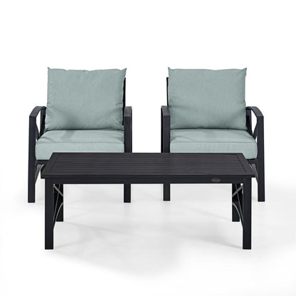 Kaplan 3Pc Outdoor Chair Set - Coffee Table & 2 Chairs