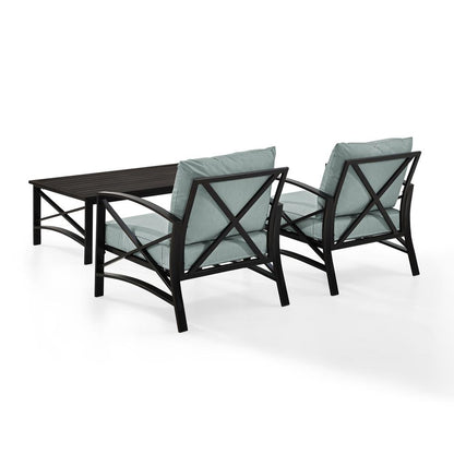 Kaplan 3Pc Outdoor Chair Set - Coffee Table & 2 Chairs