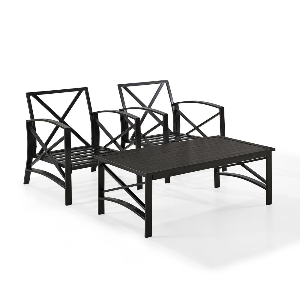Kaplan 3Pc Outdoor Chair Set - Coffee Table & 2 Chairs