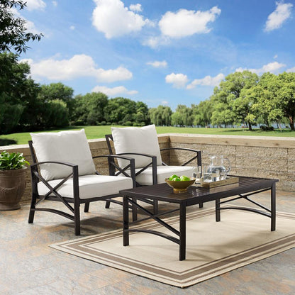 Kaplan 3Pc Outdoor Chair Set - Coffee Table & 2 Chairs