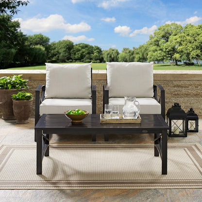 Kaplan 3Pc Outdoor Chair Set - Coffee Table & 2 Chairs