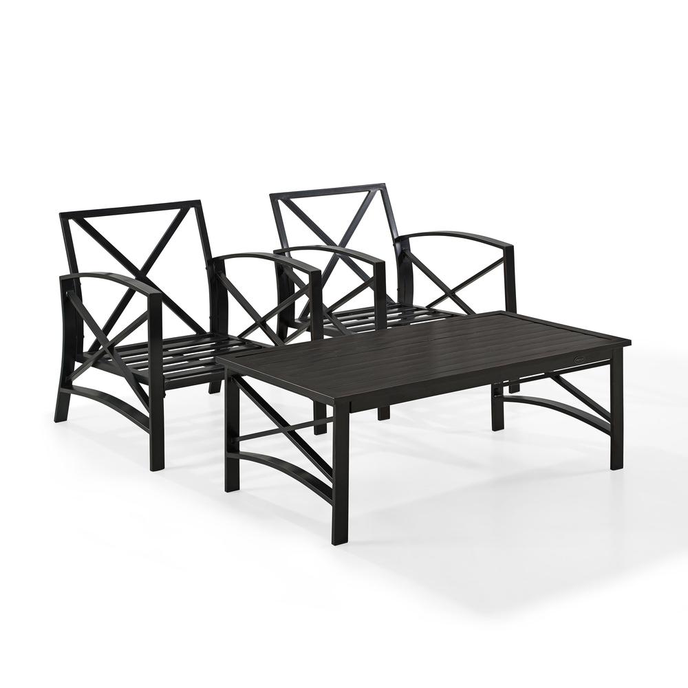 Kaplan 3Pc Outdoor Chair Set - Coffee Table & 2 Chairs