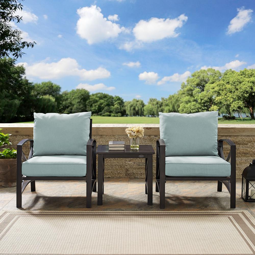 Kaplan 3Pc Outdoor Chair Set - Side Table & 2 Chairs