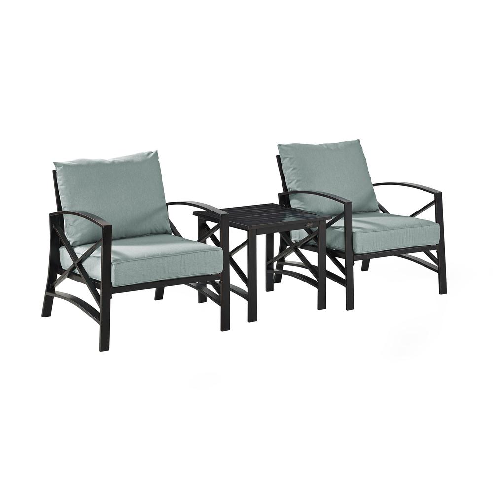 Kaplan 3Pc Outdoor Chair Set - Side Table & 2 Chairs