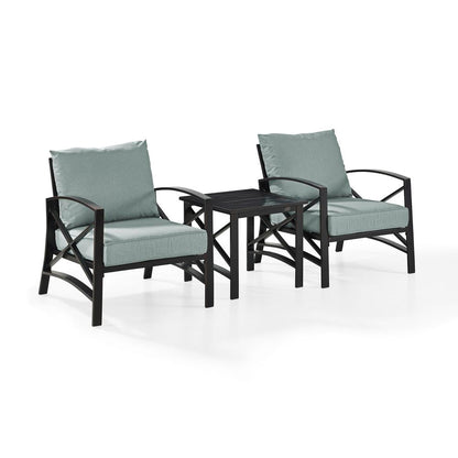 Kaplan 3Pc Outdoor Chair Set - Side Table & 2 Chairs