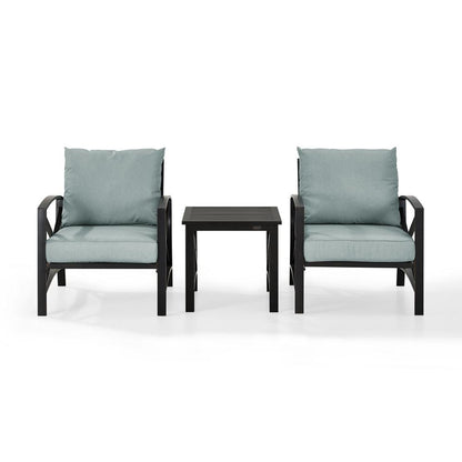 Kaplan 3Pc Outdoor Chair Set - Side Table & 2 Chairs