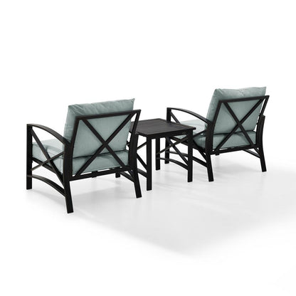 Kaplan 3Pc Outdoor Chair Set - Side Table & 2 Chairs
