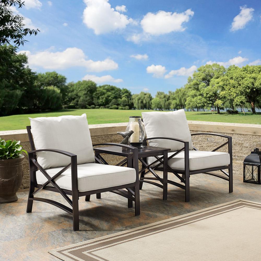 Kaplan 3Pc Outdoor Chair Set - Side Table & 2 Chairs