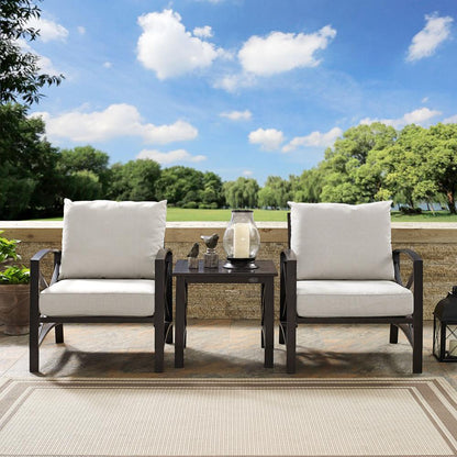 Kaplan 3Pc Outdoor Chair Set - Side Table & 2 Chairs