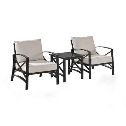 Kaplan 3Pc Outdoor Chair Set - Side Table & 2 Chairs