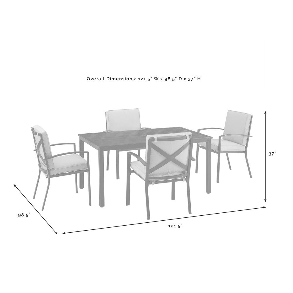 Kaplan 5Pc Outdoor Dining Set - Table & 4 Chairs
