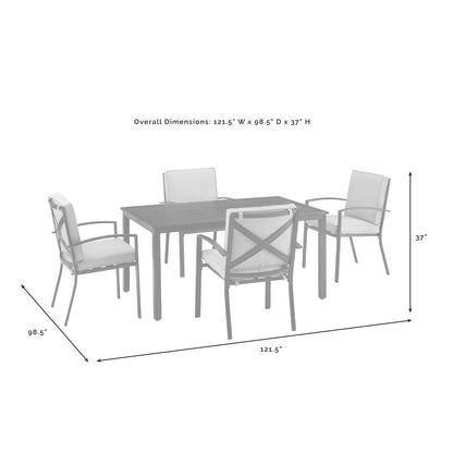 Kaplan 5Pc Outdoor Dining Set - Table & 4 Chairs