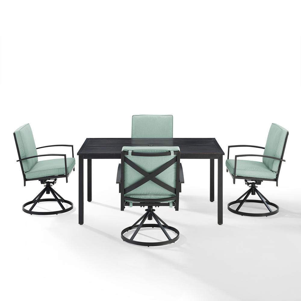 Kaplan 5Pc Outdoor Dining Set - Table & 4 Swivel Chairs