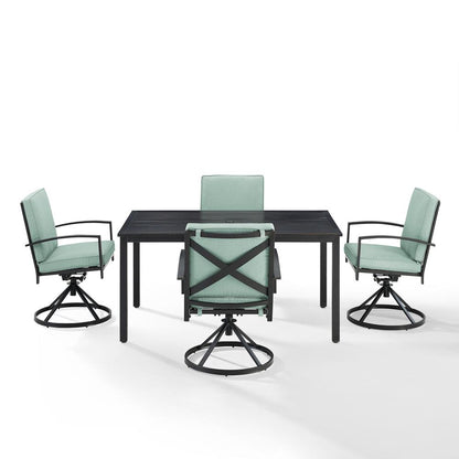 Kaplan 5Pc Outdoor Dining Set - Table & 4 Swivel Chairs