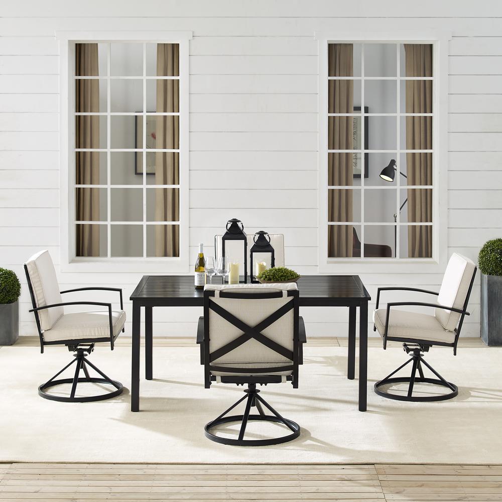 Kaplan 5Pc Outdoor Dining Set - Table & 4 Swivel Chairs