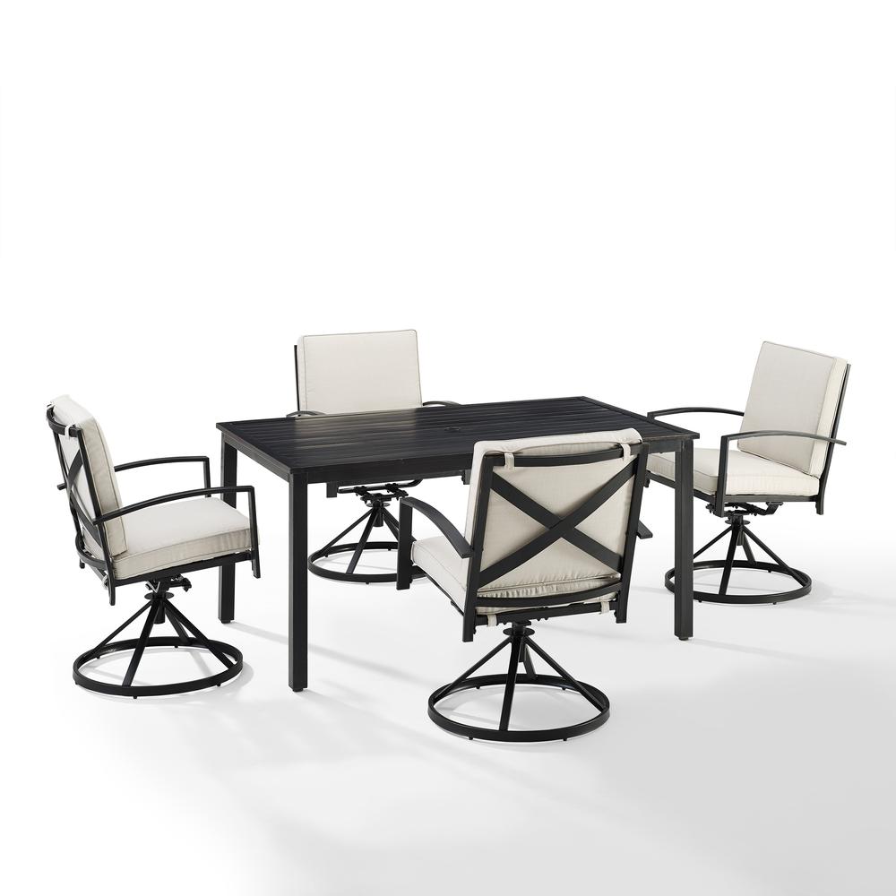 Kaplan 5Pc Outdoor Dining Set - Table & 4 Swivel Chairs