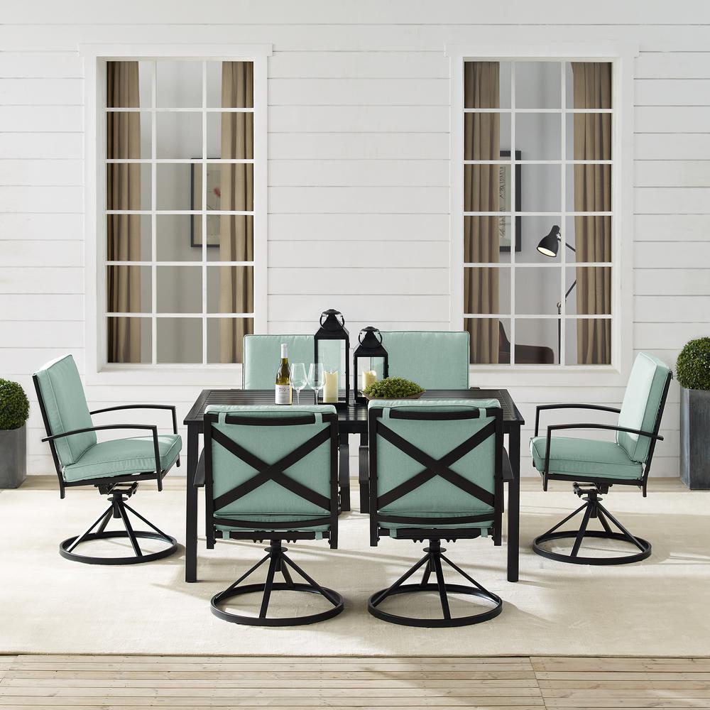 Kaplan 7Pc Outdoor Dining Set - Table & 6 Swivel Chairs