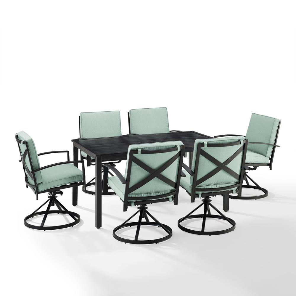 Kaplan 7Pc Outdoor Dining Set - Table & 6 Swivel Chairs