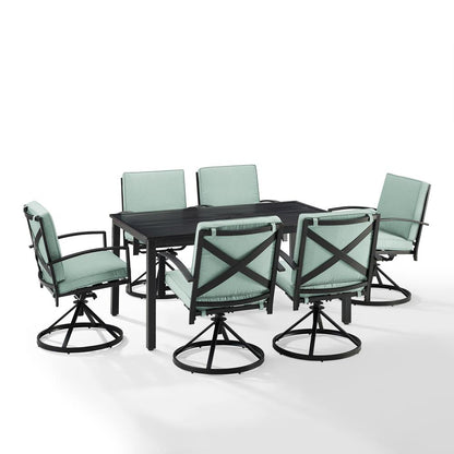 Kaplan 7Pc Outdoor Dining Set - Table & 6 Swivel Chairs