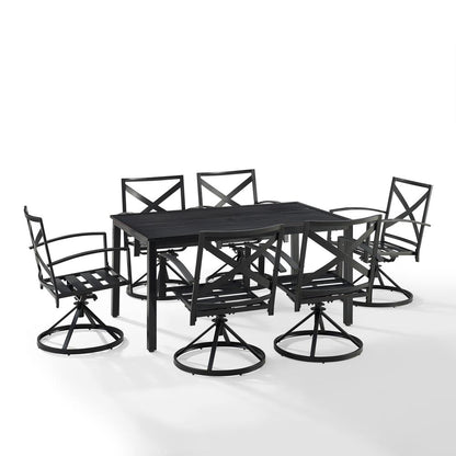 Kaplan 7Pc Outdoor Dining Set - Table & 6 Swivel Chairs